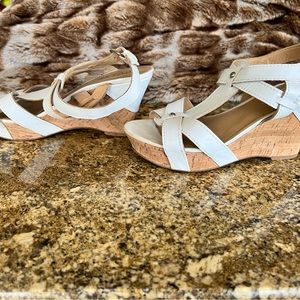 Guess White Platform Sandals